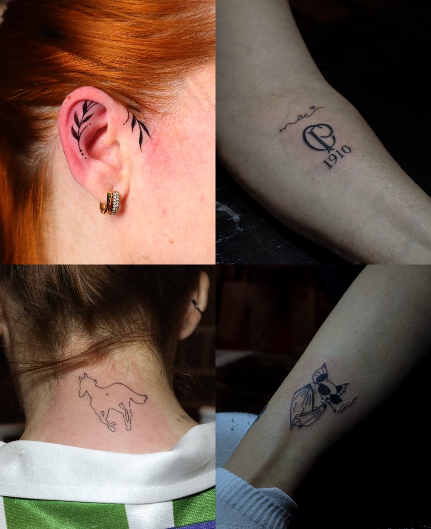 Tatuagens feitas em convidados durante um evento